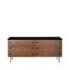 62 Dresser byrå, american walnut, 6 lådor
