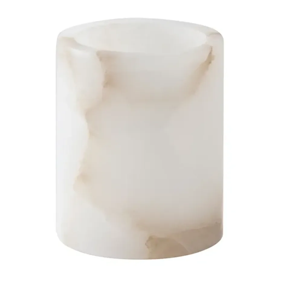 Alabaster ljuslykta, Vit-beige, XS 7,5 cm