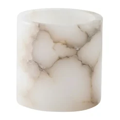 Alabaster ljuslykta, Vit-beige, S 10 cm