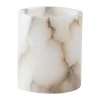 Alabaster ljuslykta, Vit-beige, M 14 cm