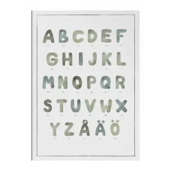 Alfabetet akvarell poster, 50x70 cm