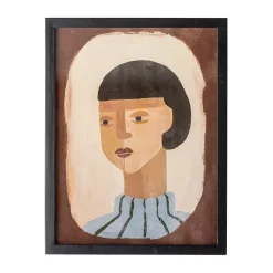 Amanda illustration med ram 32x42 cm, Brun