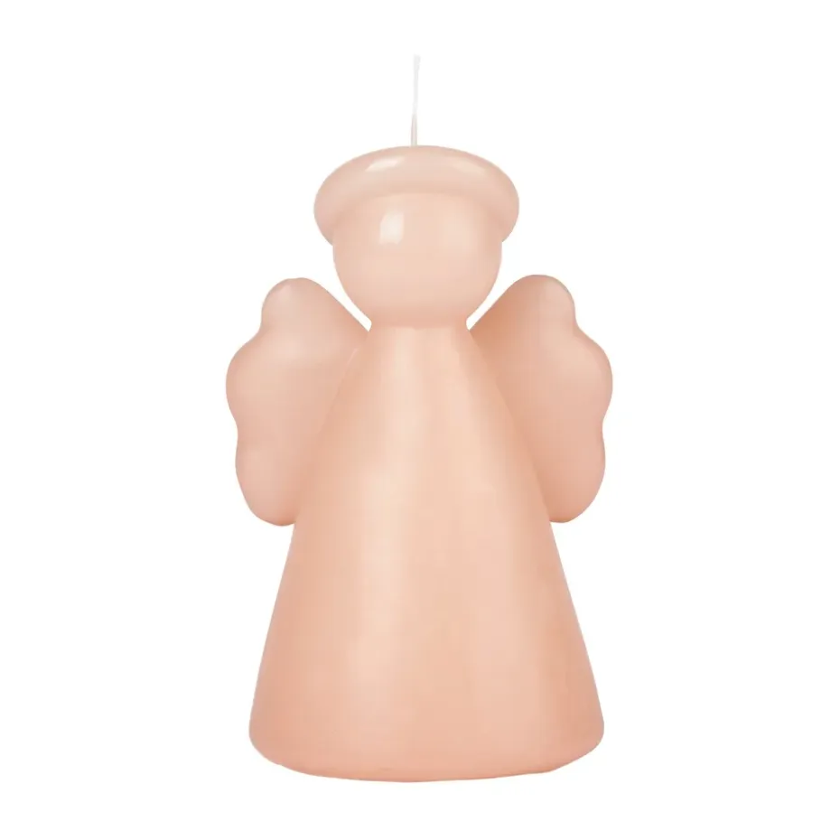 Angel sculpture ljus 14 cm, Dusty peach rose