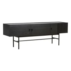 Array sidobord låg, 150 cm, Svartmålad ek