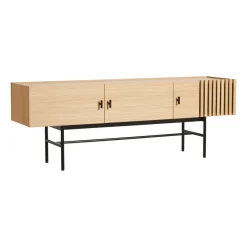 Array sidobord låg, 150 cm, Vitpigmenterad ek