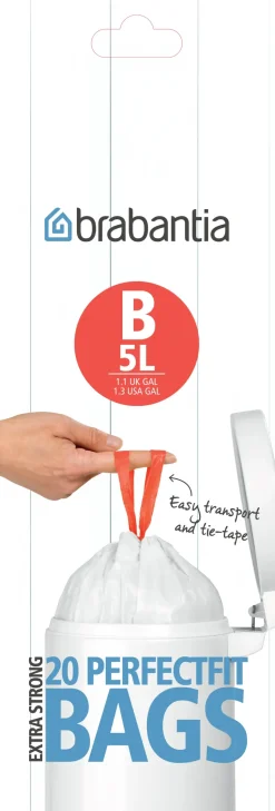 Avfallspåsar B, 5Ltr 20 påsar/rulle, 5 l