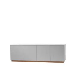Beam sideboard, ljusgrå, sockel i oljad ek