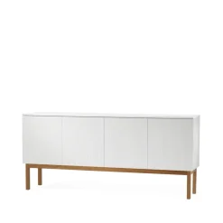 Beam sideboard, vit lack, stativ i oljad ek
