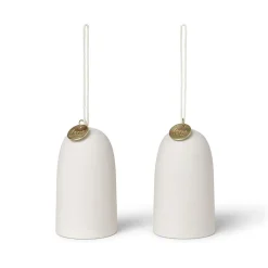Bell klocka julhänge Ø4 cm 2-pack, Off-white