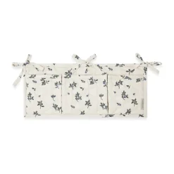 Blueberry satin quiltad sängficka, 18x43 cm