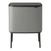 Bo touch bin 11+23 liter, Mineral concrete grey