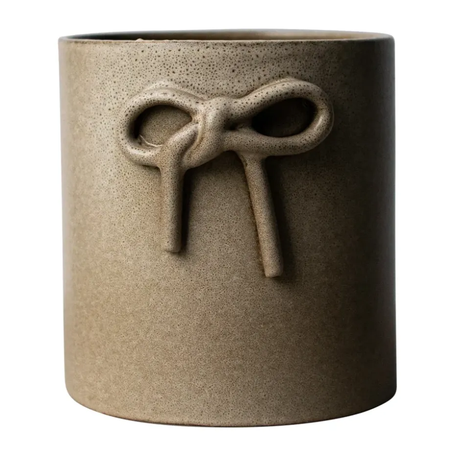 Bow kruka Ø14 cm, Beige