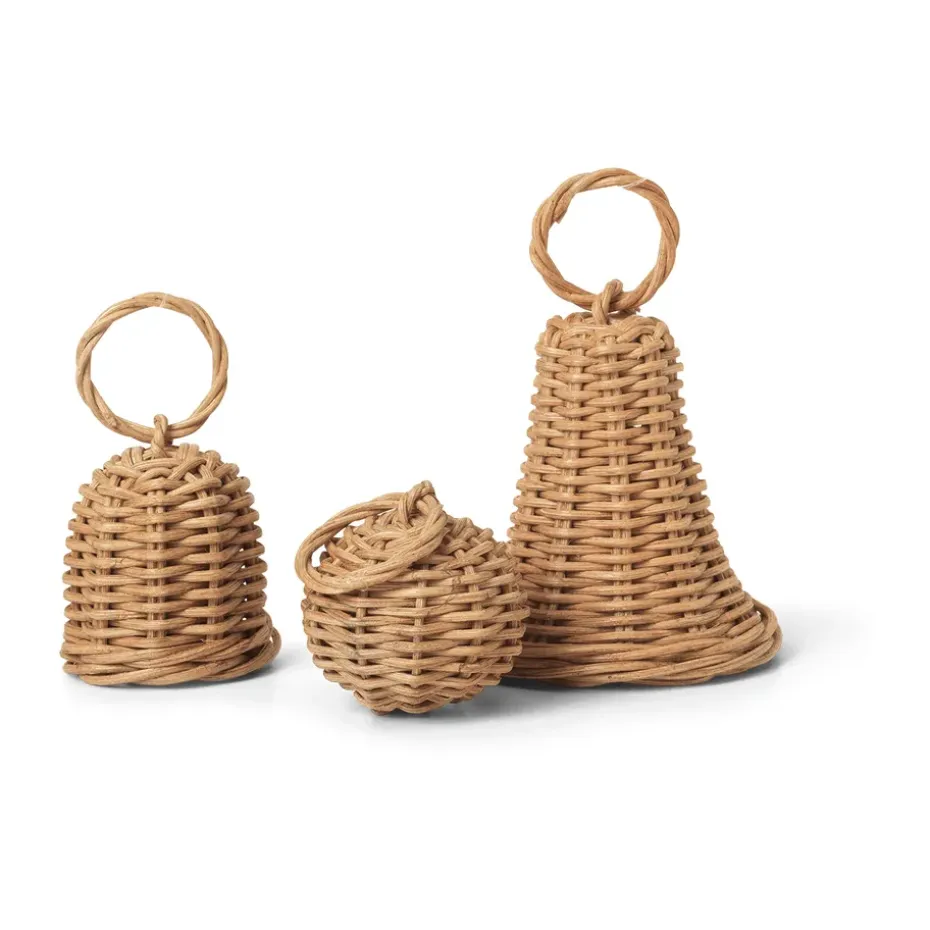Braided Bell Baubles julhänge 3-pack, Natural