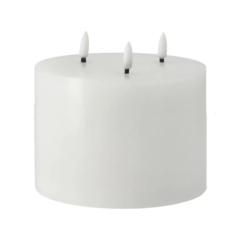 Bright Melt blockljus LED 3 vekar 13 cm, Vit