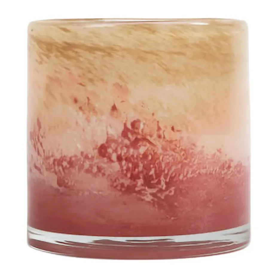 Calore ljuslykta XS Ø10 cm, Rosa-beige-bordeaux