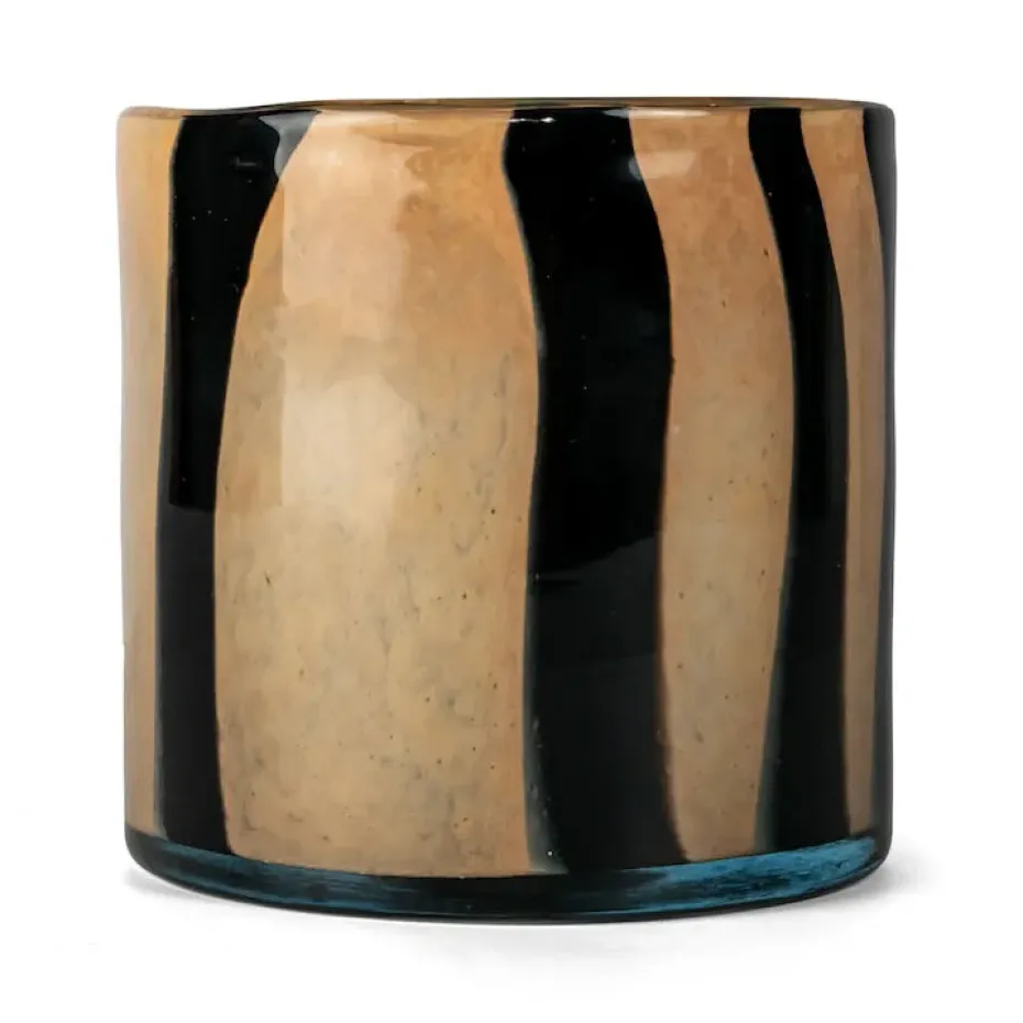 Calore ljuslykta-vas M Ø15 cm, Black-beige