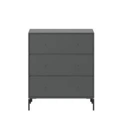Carry byrå, anthracite 04, svartlackade ben