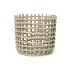 Ceramic flätad korg Ø23,5 cm, Cashmere