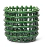 Ceramic flätad korg Ø16 cm, Emerald Green