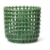 Ceramic flätad korg Ø23,5 cm, Emerald Green