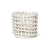 Ceramic flätad korg Ø16 cm, Off white