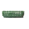 Ceramic flätad korg oval 15x30 cm, Emerald Green