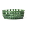 Ceramic flätad skål, Emerald Green