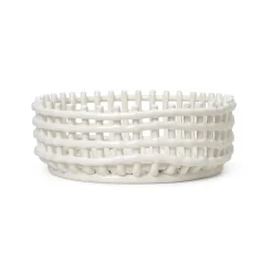 Ceramic flätad skål, Off-white