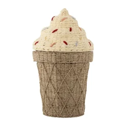 Cillie förvaringskorg med lock Ø40 cm, Nature ice cream