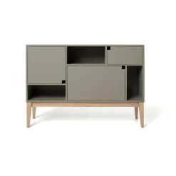 Citti 6x3 skåp, Mole grey-stativ i ek mattlack