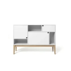 Citti 6x3 skåp, white, stativ i ek mattlack