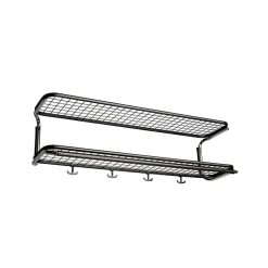 Classic 650 hatthylla, svart/krom, 2 plan, 90 cm