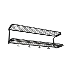 Classic 650 hatthylla, Svart/svart, 2 plan, 120 cm