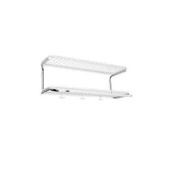 Classic 650 hatthylla, vit/krom, 2 plan, 80 cm