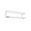 Classic 650 hatthylla, vit/krom, 2 plan, 100 cm
