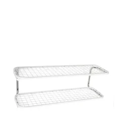 Classic 650 skohylla, vit/krom, 2 plan, 110 cm