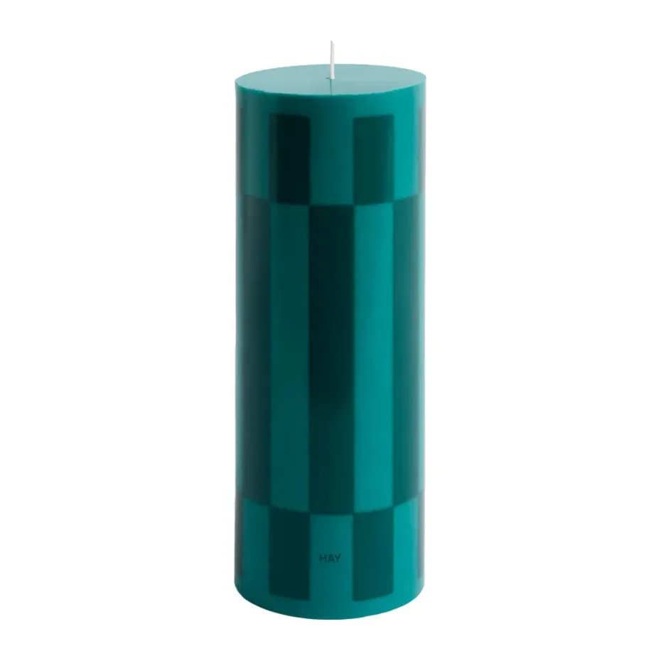Column Candle blockljus large 25 cm, Green-dark green