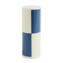Column Candle blockljus large 25 cm, Milky green-dark blue