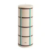 Column Candle blockljus large 25 cm, Off white-green bordeaux-silver