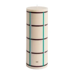 Column Candle blockljus large 25 cm, Off white-green bordeaux-silver