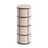 Column Candle blockljus medium 20 cm, Off white-bordeaux-blue-silver