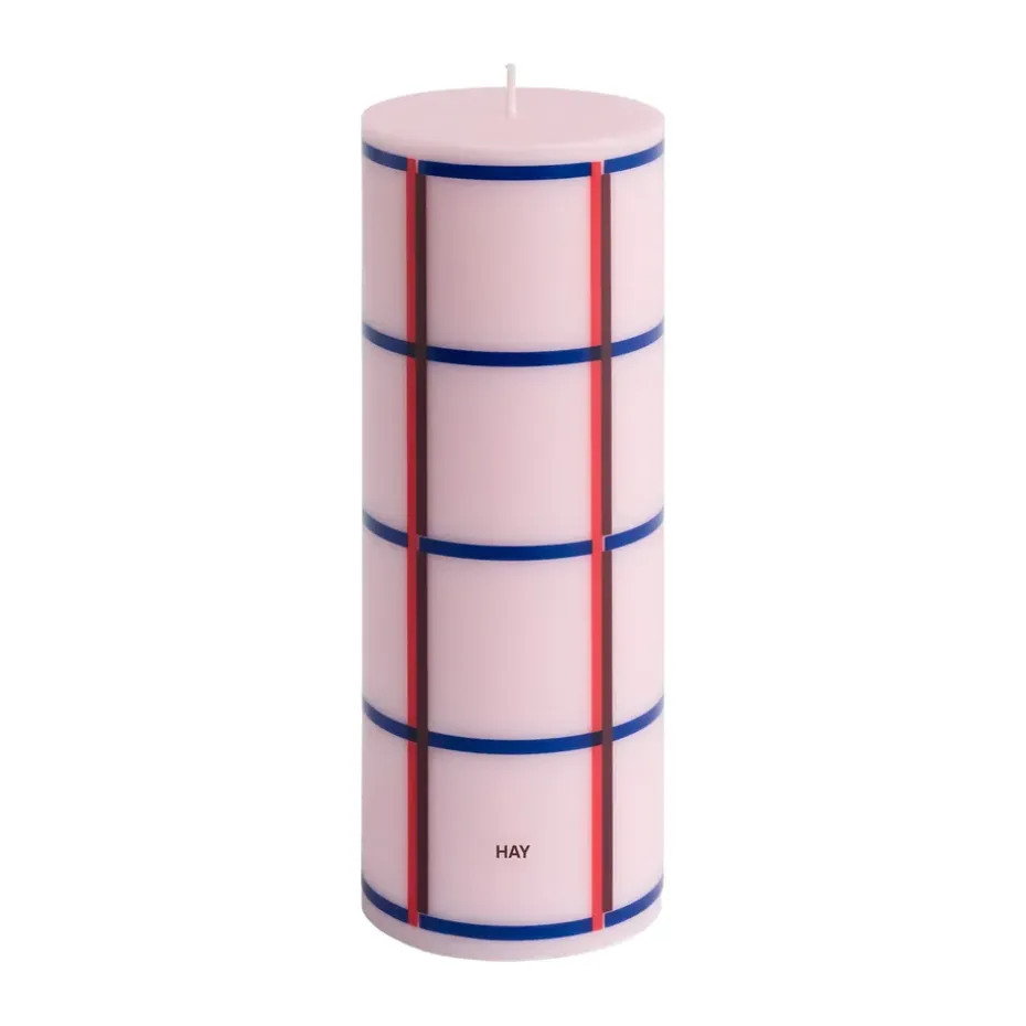 Column Candle blockljus medium 20 cm, Light pink-red-bordeaux-dark blue