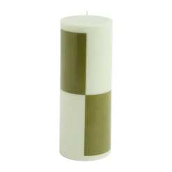 Column Candle blockljus medium 20 cm, Light green-army green