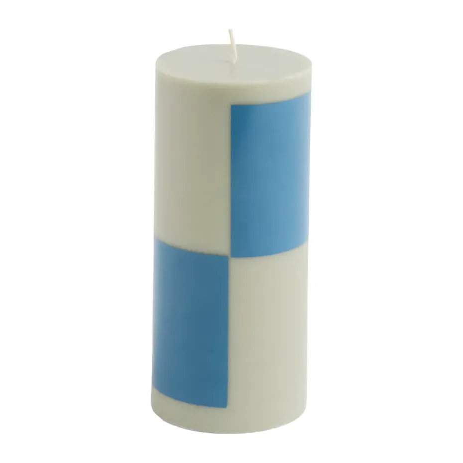 Column Candle blockljus small 15 cm, Grey-blue