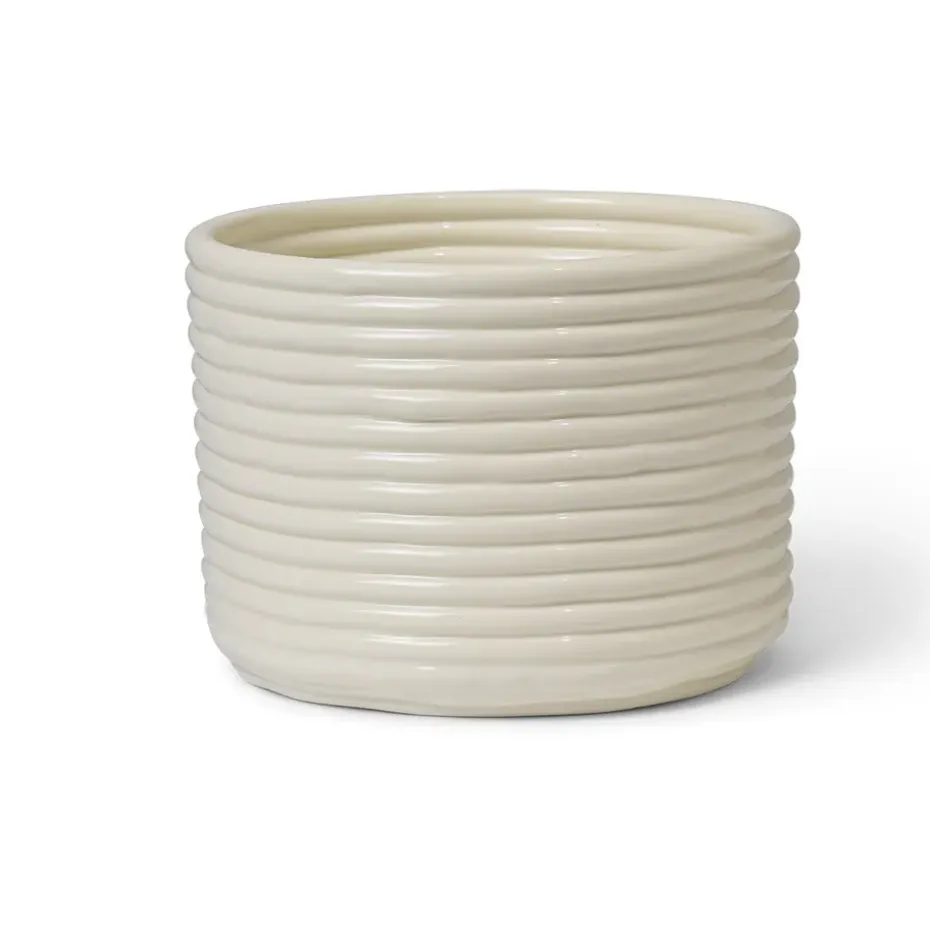 Corduroy kruka Ø20x15 cm, Off white