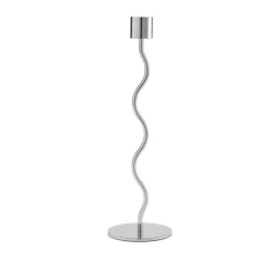 Curved ljusstake 26 cm, Stainless Steel