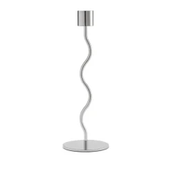 Curved ljusstake 23 cm, Stainless Steel