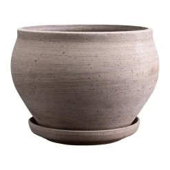 Delphi kruka med fat 2 delar, Grey, Ø24 cm, low