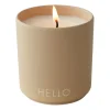 Design Letters doftljus Ø8 cm, Hello-beige