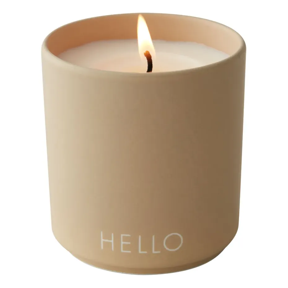 Design Letters doftljus Ø8 cm, Hello-beige